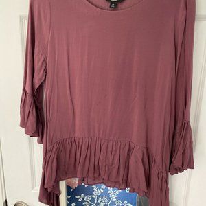 Simply Vera, Vera Wang boho blouse, mauve, rayon, medium